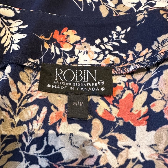 Robin Barr Navy Floral Kimono New medium - Picture 8 of 8